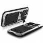 For iPhone 14 13 Pro Max Armor Heavy Duty Aluminum Case Cover - Silver