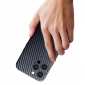 For iPhone 13 Pro Max Carbon Fiber Slim Shockproof Phone Case Cover - Black