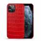 For iPhone 14 13 Pro Max Crocodile Grain Genuine Leather Back Case Cover