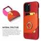 Luxury Genuine Leather Hard Ring Stand Case Cover For iPhone 14 12 13 Pro Max