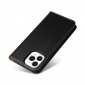 Luxury PU Leather Magnetic Flip Wallet Card Case For iPhone 13 Pro Max Mini - Black