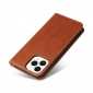 Luxury PU Leather Magnetic Flip Wallet Card Case For iPhone 13 Pro Max Mini - Brown