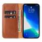 Luxury PU Leather Magnetic Flip Wallet Card Case For iPhone 13 Pro Max Mini - Brown