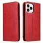 Luxury PU Leather Magnetic Flip Wallet Card Case For iPhone 13 Pro Max Mini - Red