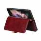 For Samsung Galaxy Z Fold 3 Cases With S Pen Holder Leather Wallet Card Holder Stand Cover Red