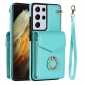 For Samsung Galaxy S24 Ultra S24 Plus S24 Wallet Case with Strap Lanyard Flip Leather Case for Women