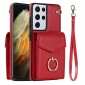 For Samsung Galaxy S24 Ultra S24 Plus S24 Wallet Case with Strap Lanyard Flip Leather Case for Women