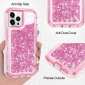 Shockproof Liquid Glitter Square Phone Case For iPhone 16 15 14 13 Pro Max