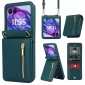 For Motorola Razr+ Plus 2024 Leather Case With Card Holder Crossbody Phone Cover