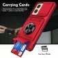 For Motorola Moto G Stylus 5G 2024 Case Card Holder Ring Stand Cover Red