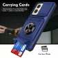 For Motorola Moto G Stylus 5G 2024 Case Card Holder Ring Stand Cover - Navy Blue