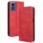 For Motorola Moto G 5G 2024 Case Magnetic Leather Wallet Card Slot Cover - Red