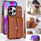 For iPhone 16 15 14 Plus Pro Max Case Card Holder Leather Wallet Cover